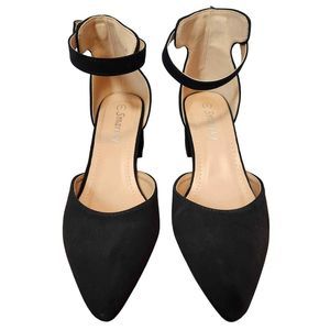 Smartty Woman Size 7 Black Ankle Strap Block Heel Shoes‎